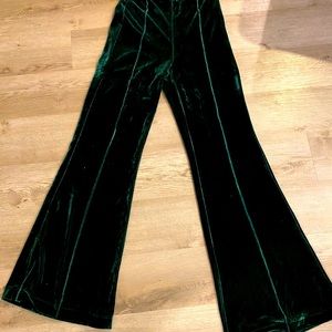 Velvet bell bottom pants